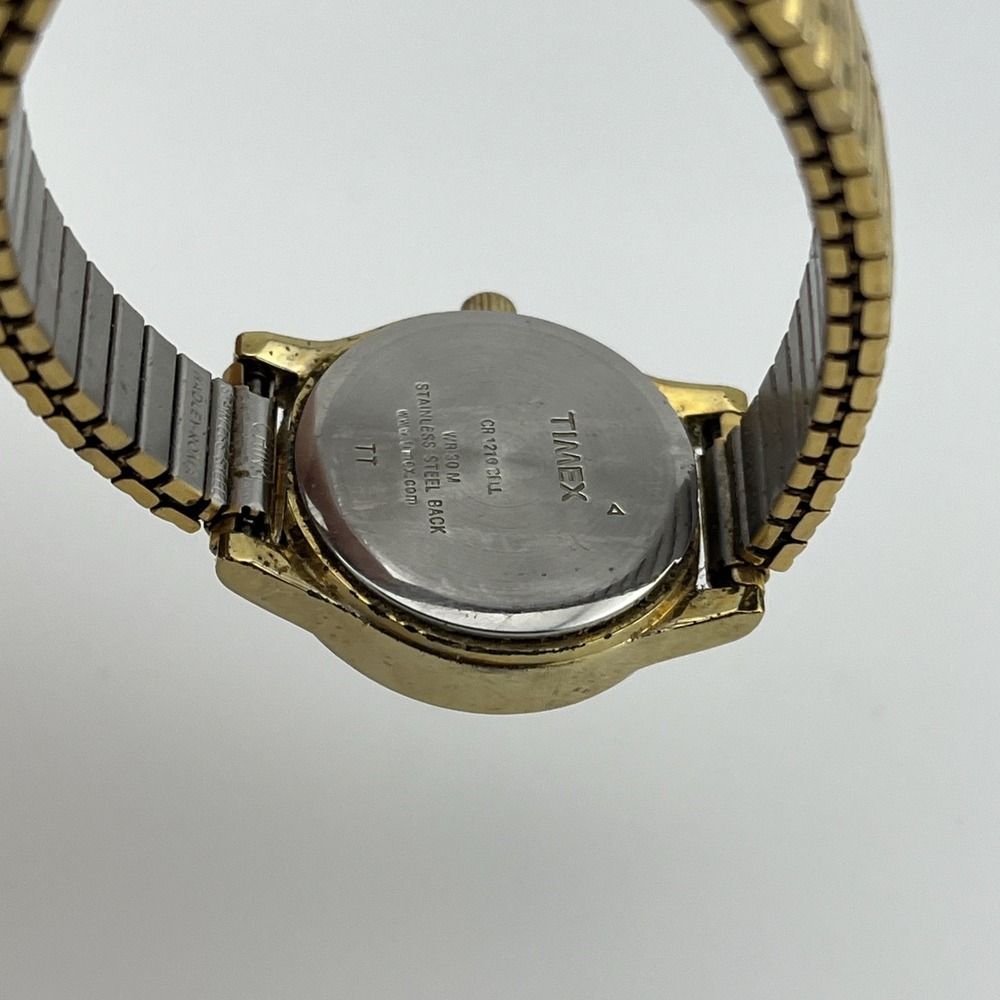 Timex Indiglo Watch Women 25mm Gold Case MOP Dial Stretch Band-‎ New Battery - Picture 8 of 8